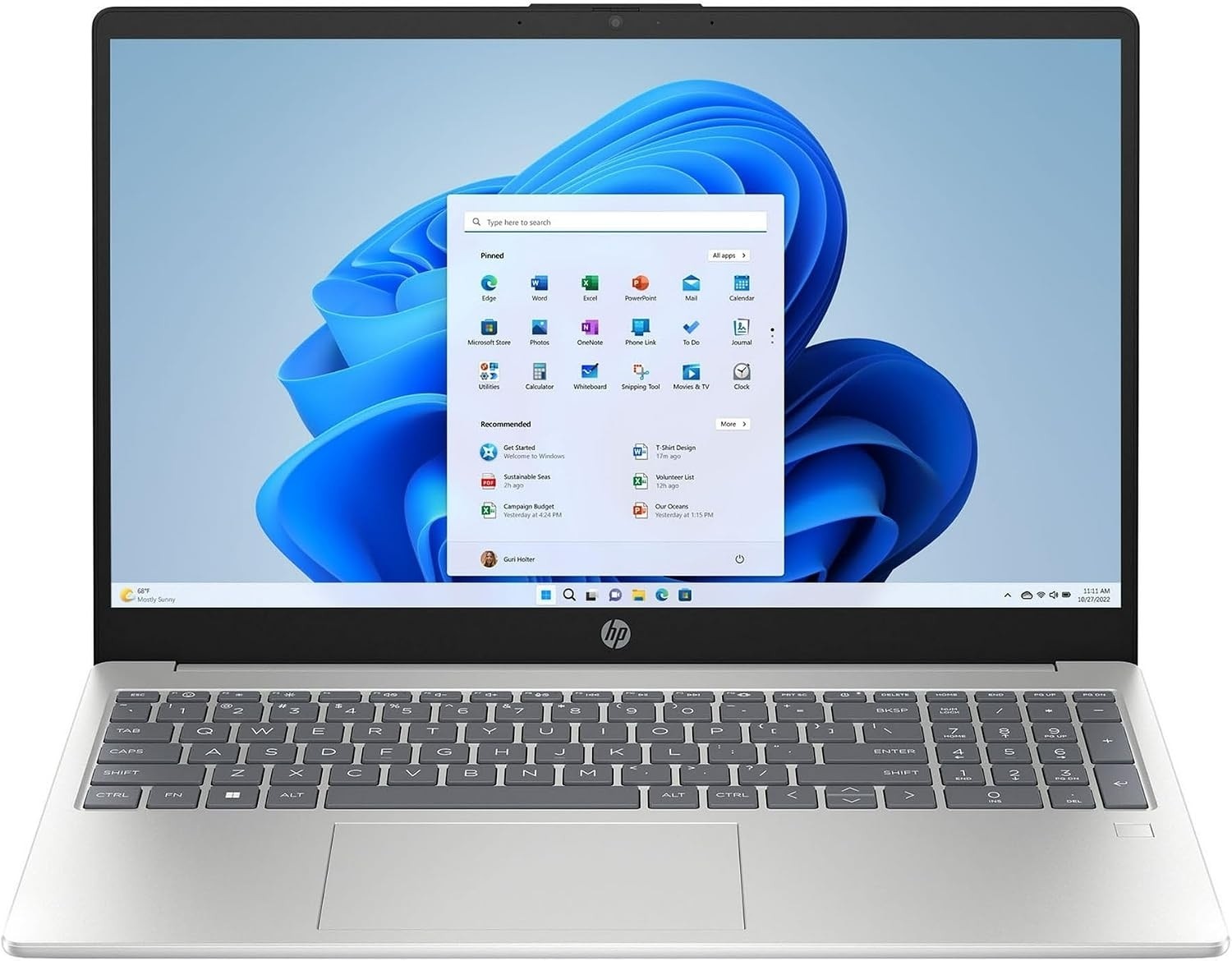 HP 15.6” Full HD Laptop, Intel Core i3-N305, 8GB 256GB SSD, Win 11 Home B4KT4UA