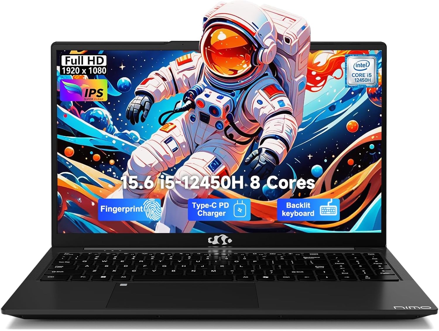NIMO 15.6″ FHD IPS Laptop Intel 8 Cores i5-12450H Up to 4.4GHz 8GB RAM 256GB SSD