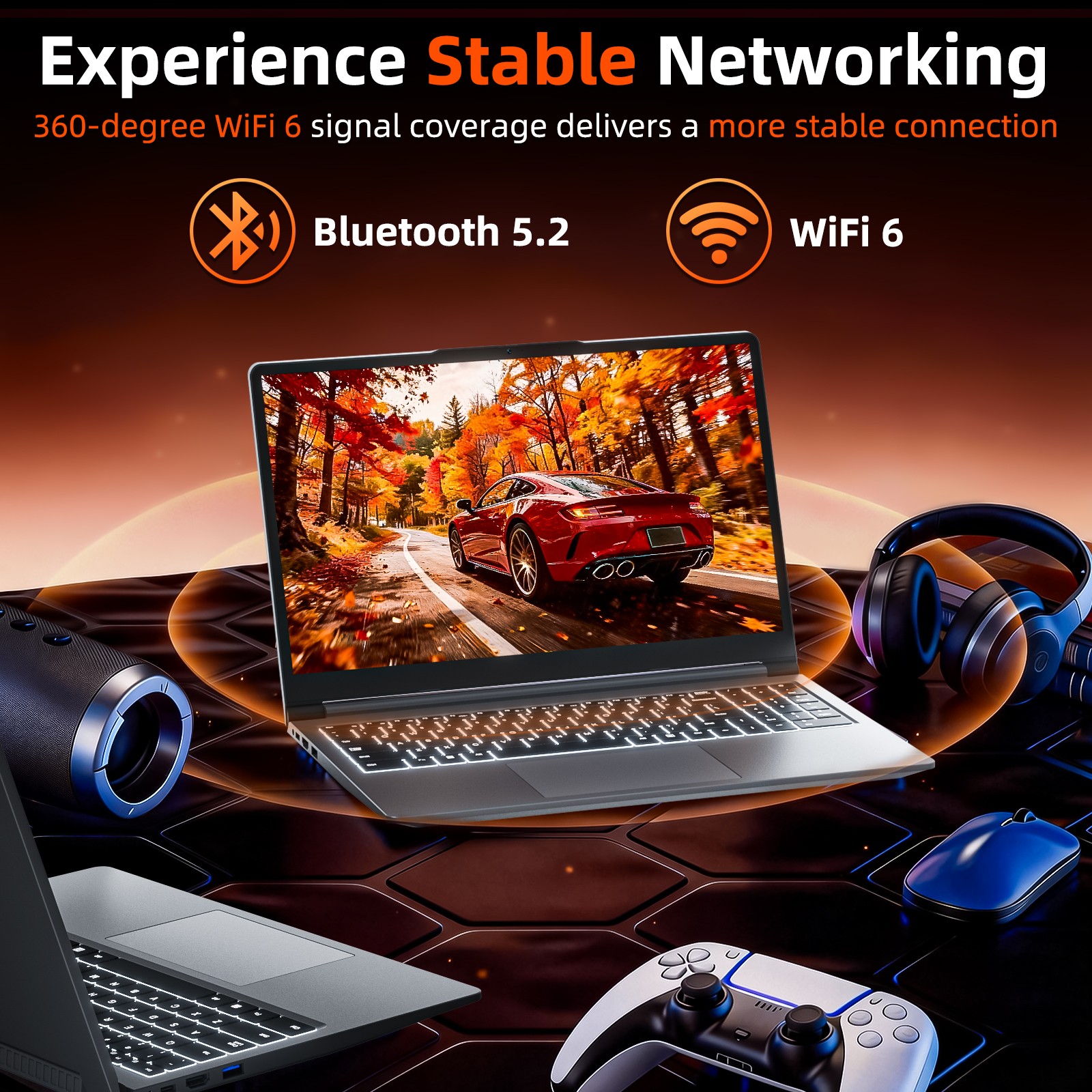 SGIN 15.6″ Laptop 16GB RAM 512GB SSD WiFi 6 USB-C RJ45 Win 11 Backlit Keyboard