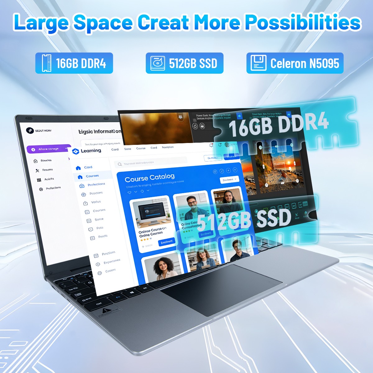 15.6 inch Laptop 16GB+512GB Windows 11 Computers WiFi Bluetooth 1920*1080 LP