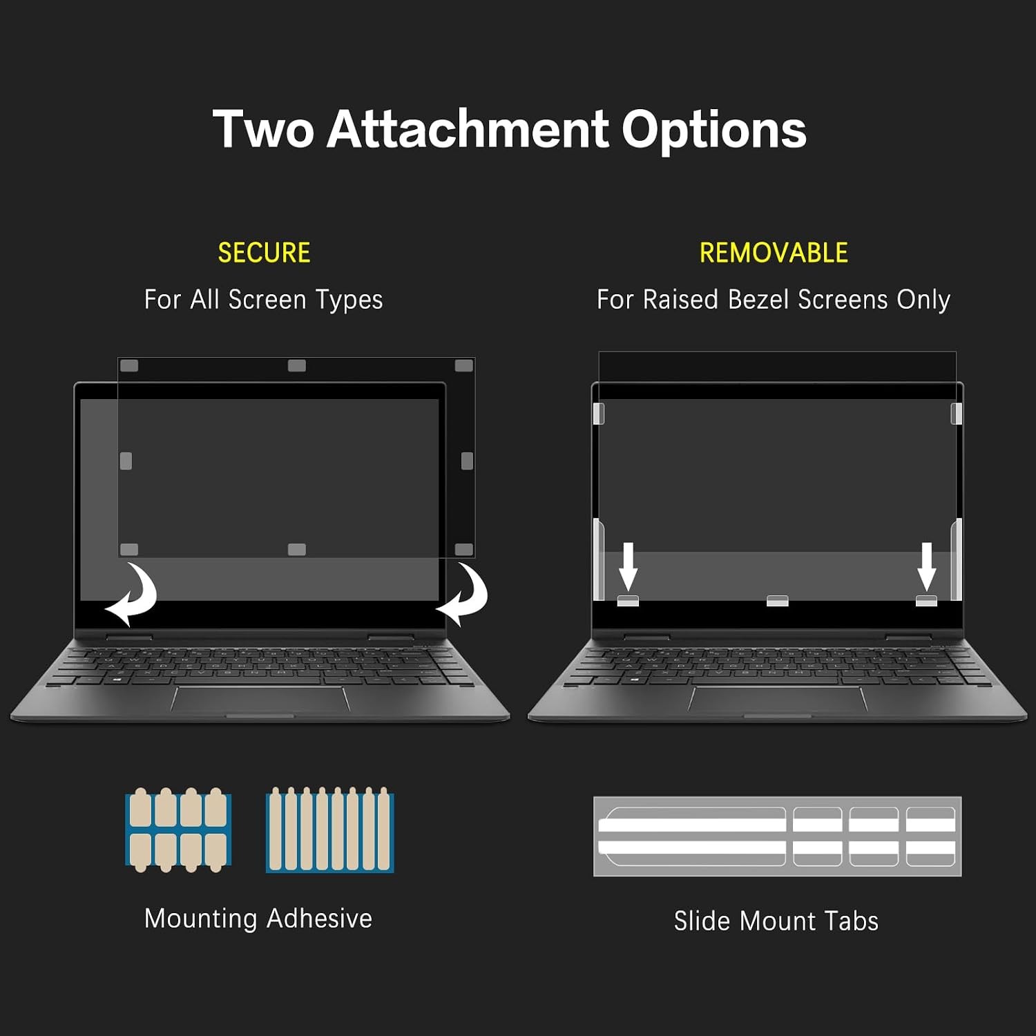 Laptop Privacy Screen 15.6 Inch 16:9 Aspect Ratio, Removable Anti Glare Filter P