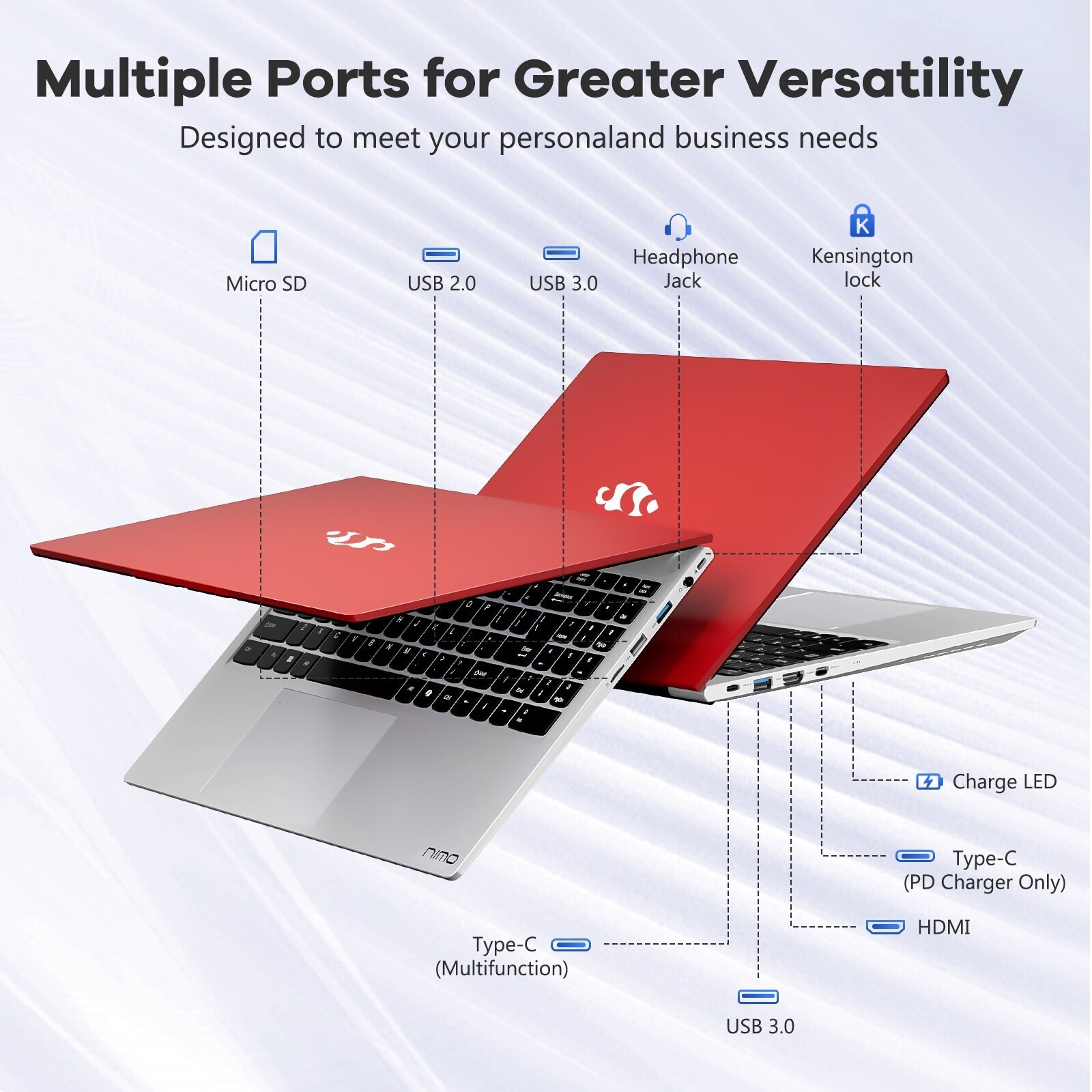 NIMO 15.6 FHD-IPS Laptop 8 Cores Intel i5-12450H 8GB RAM 256GB SSD Up to 4.4 GHz