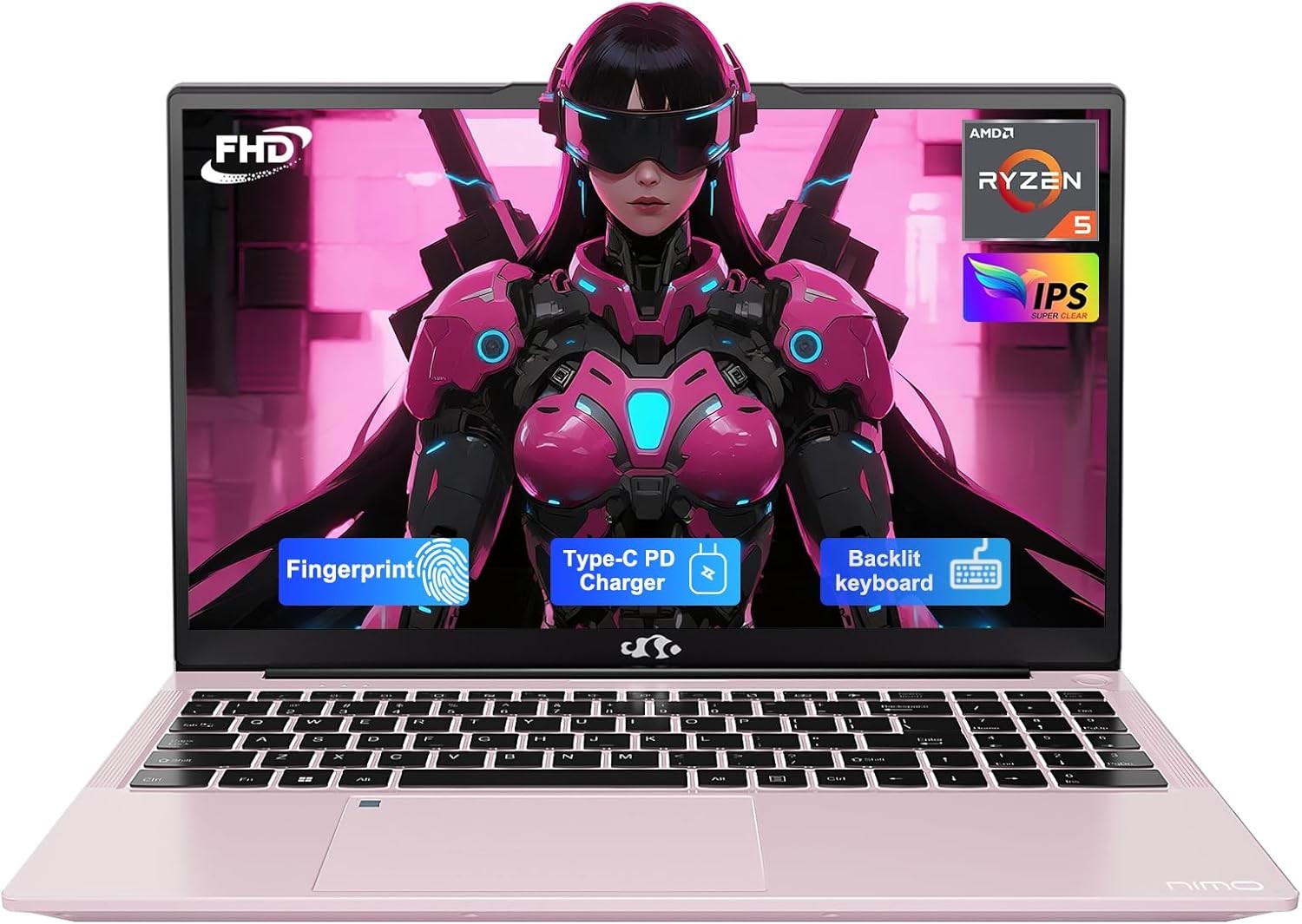 NIMO 15.6» IPS FHD-Laptop, 16GB RAM 1TB SSD AMD Ryzen 5(4 Cores Up to 3.7GHz)