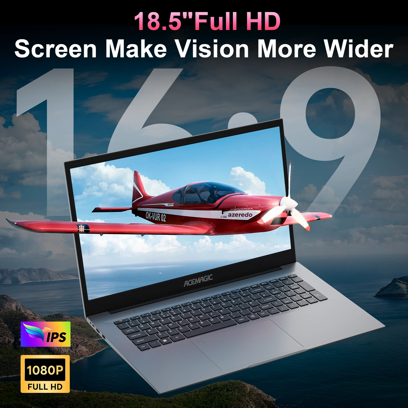 ACEMAGIC 18.5» Laptop Intel N150 16GB DDR4 512GB SSD Windows 11 Pro Notebook