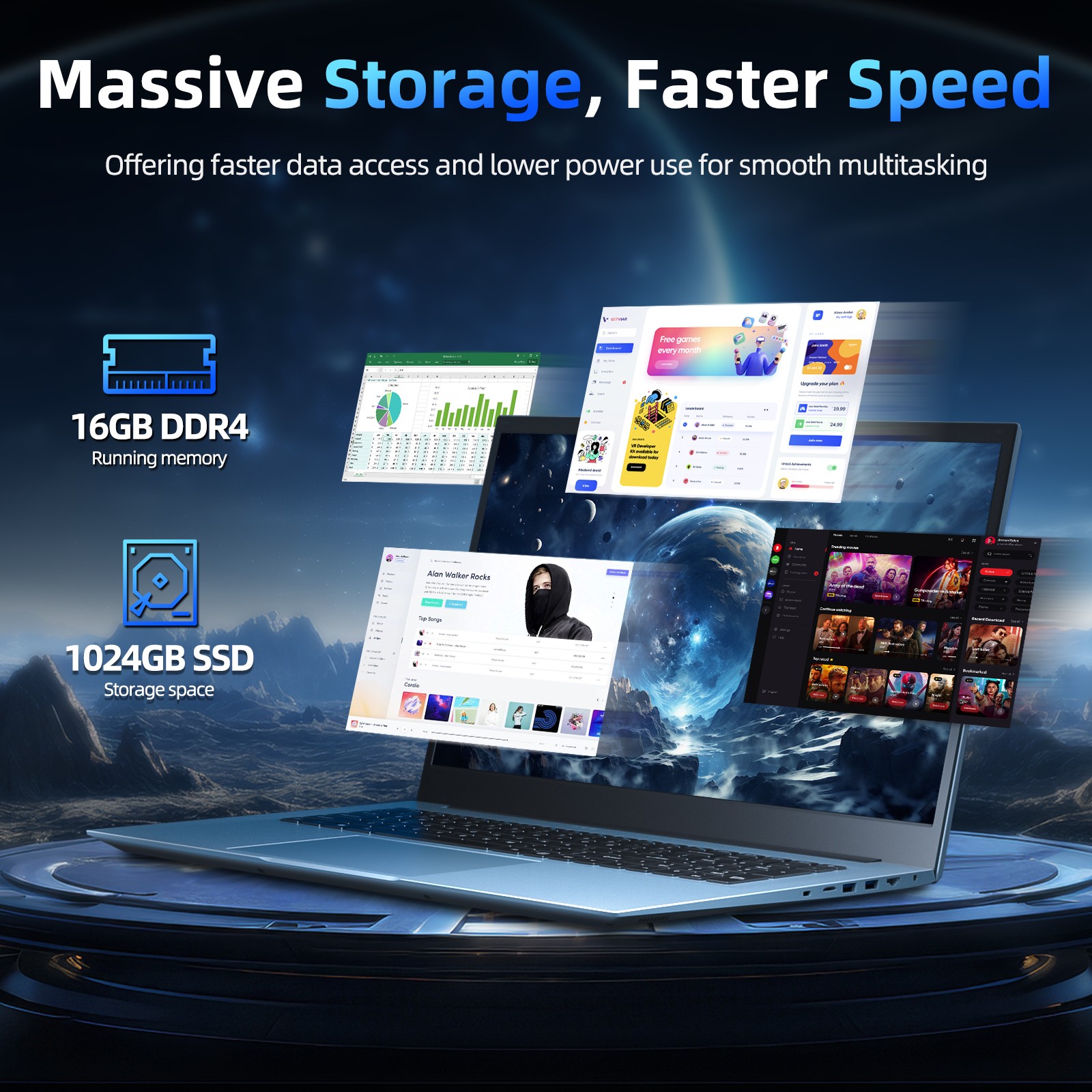 2026 SGIN 15.6″ Thin Laptop i3-10100Y 16GB RAM 1TB SSD Win 11 Backlit Keyboard