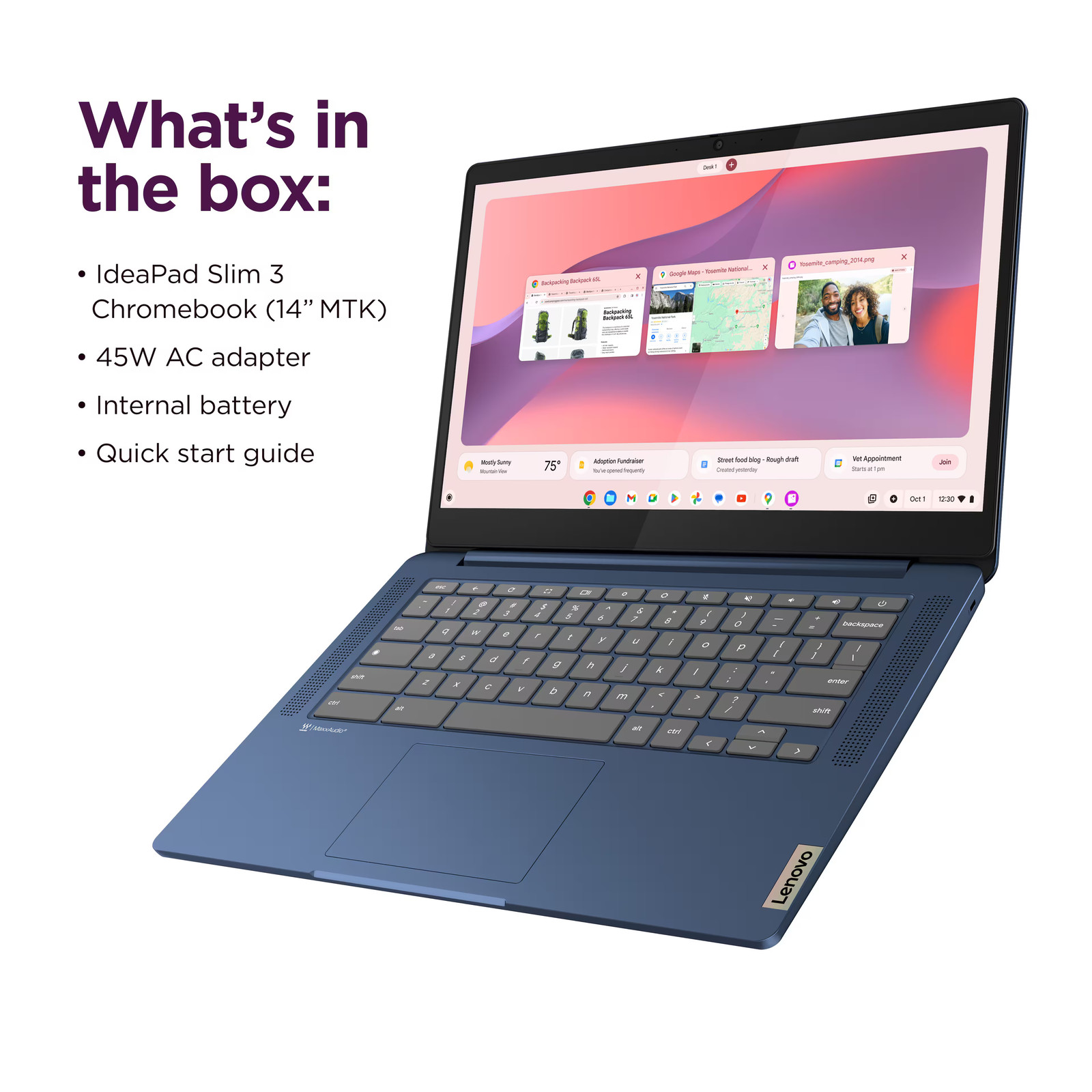 Lenovo Ideapad Slim 3 Chromebook 14» MediaTek Kompanio 520 4GB RAM 64GB eMMC