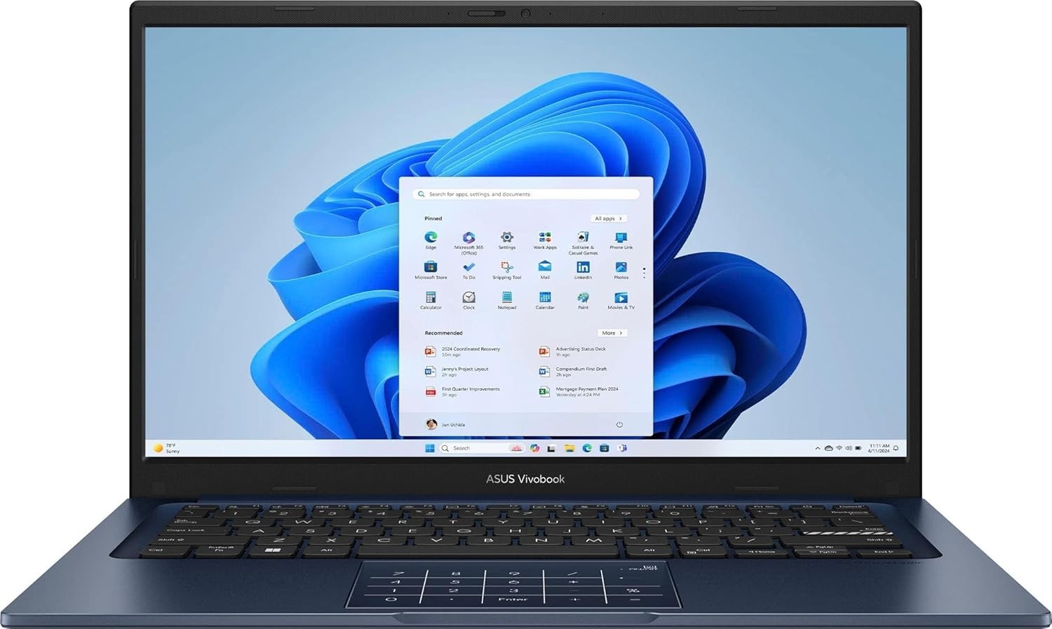 NEW Asus Notebook 14″ Quiet Blue Laptop – Intel Core 5 – 8GB RAM – 256GB SSD