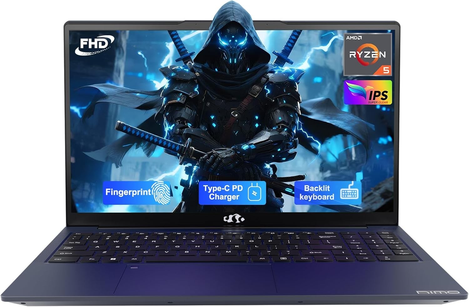 NIMO 15.6» IPS FHD-Laptop, AMD Ryzen 5, 16GB RAM 512GB SSD 4 Cores Up to 3.7GHz