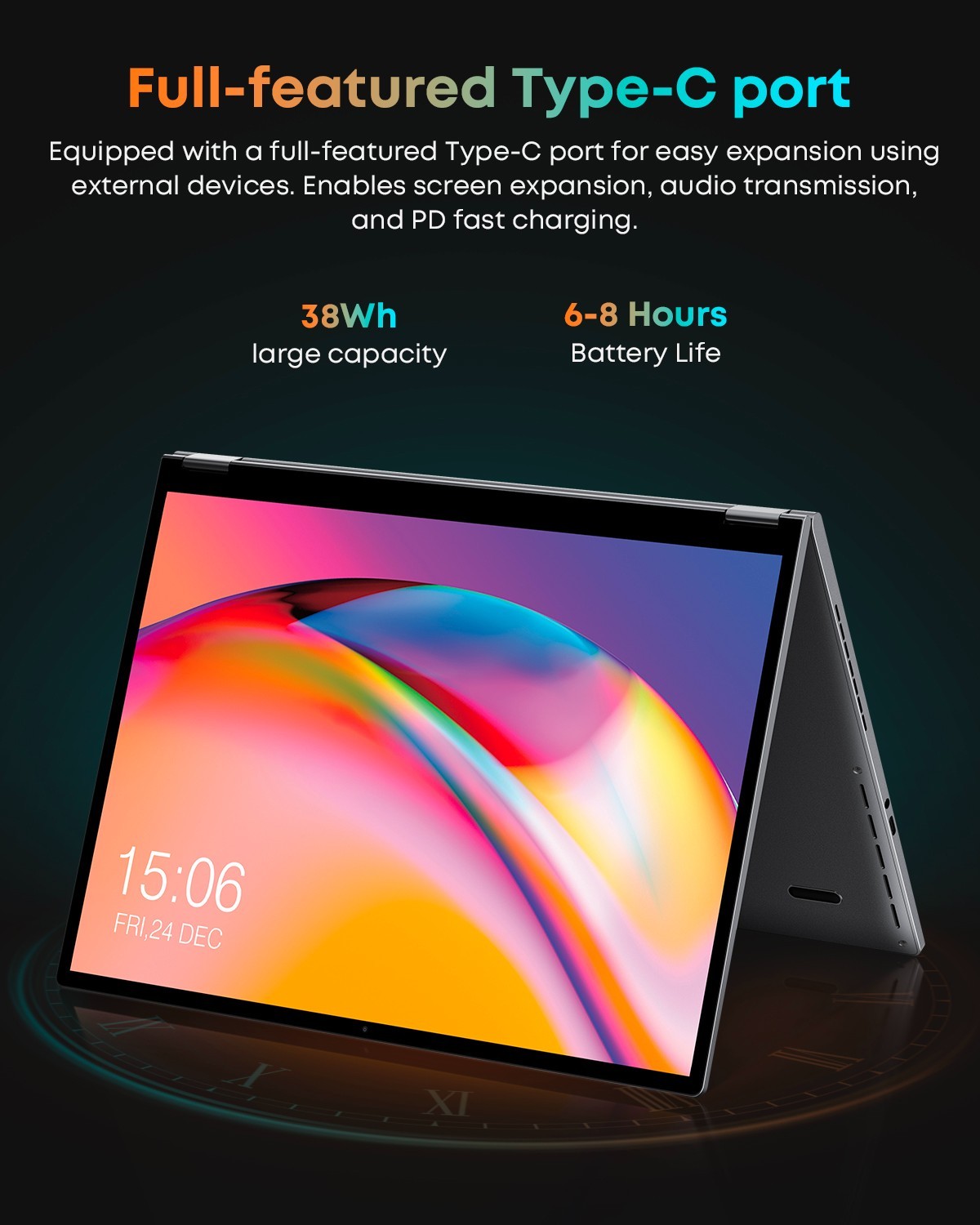 CHUWI FreeBook 13.5″ 2-in-1 Laptop Intel N5100 12GB RAM 512GB SSD Win 11 PC