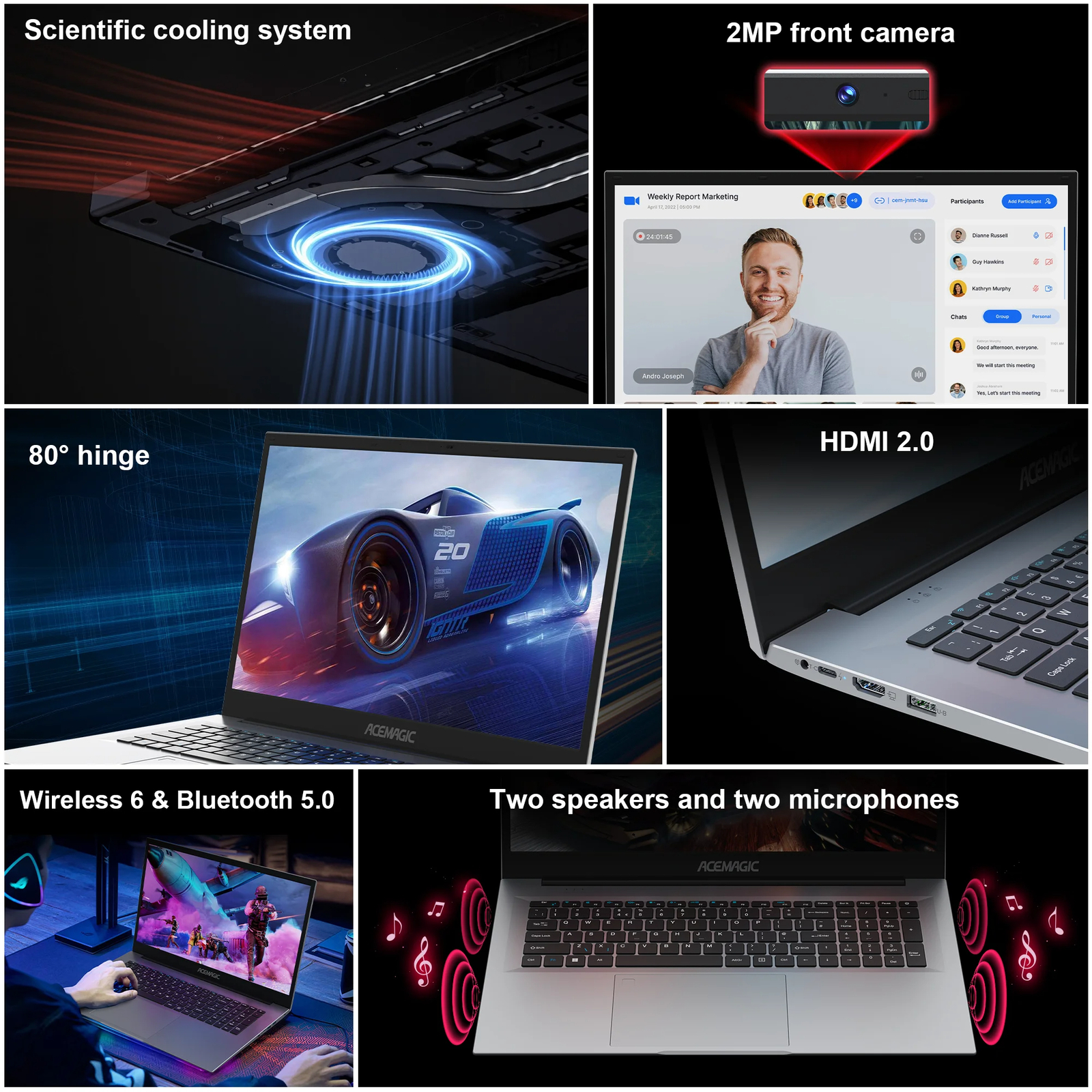 ACEMAGIC 18.5 in Laptop Intel N150 16GB DDR4 512GB SSD WIFI windows 11 Pro 1080P