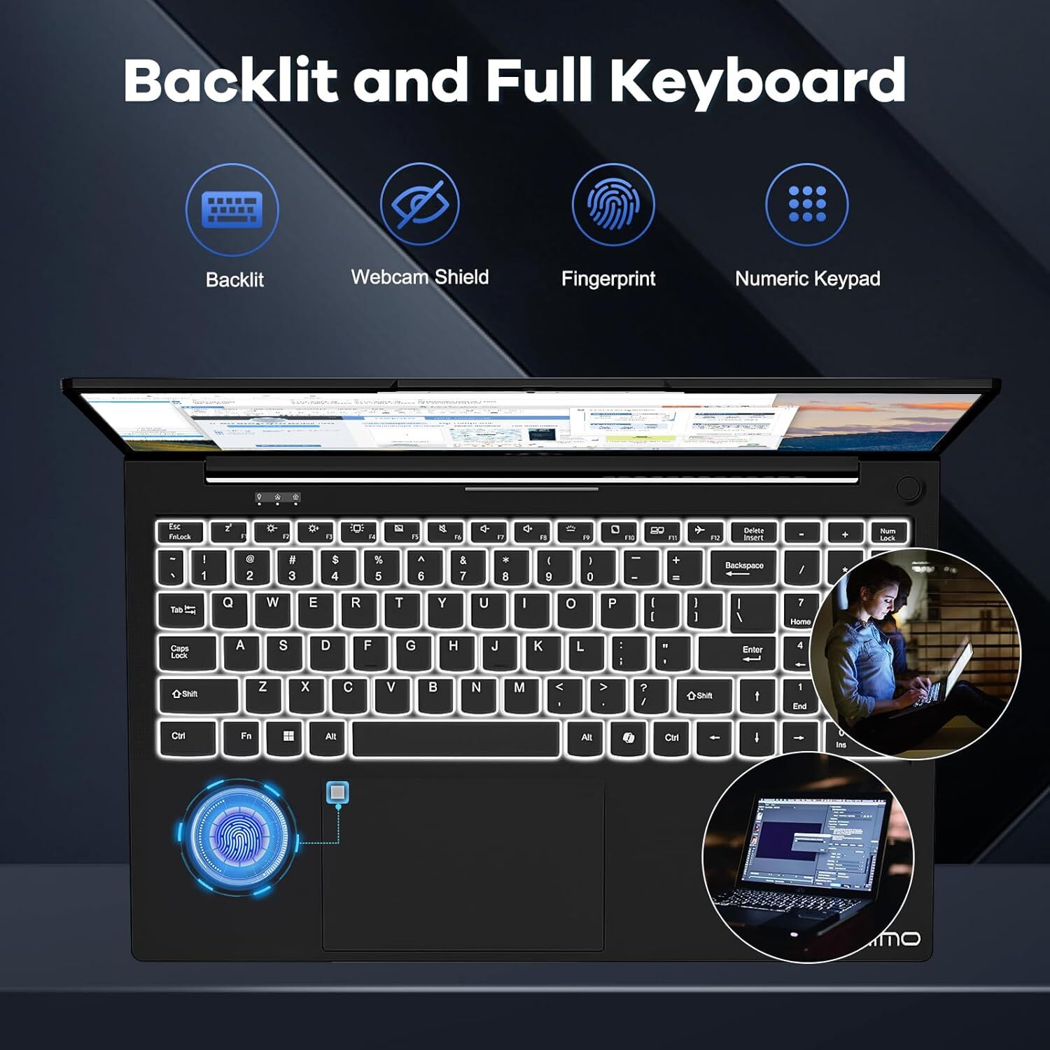 NIMO 15.6″ FHD IPS Laptop Intel 8 Cores i5-12450H Up to 4.4GHz 8GB RAM 256GB SSD