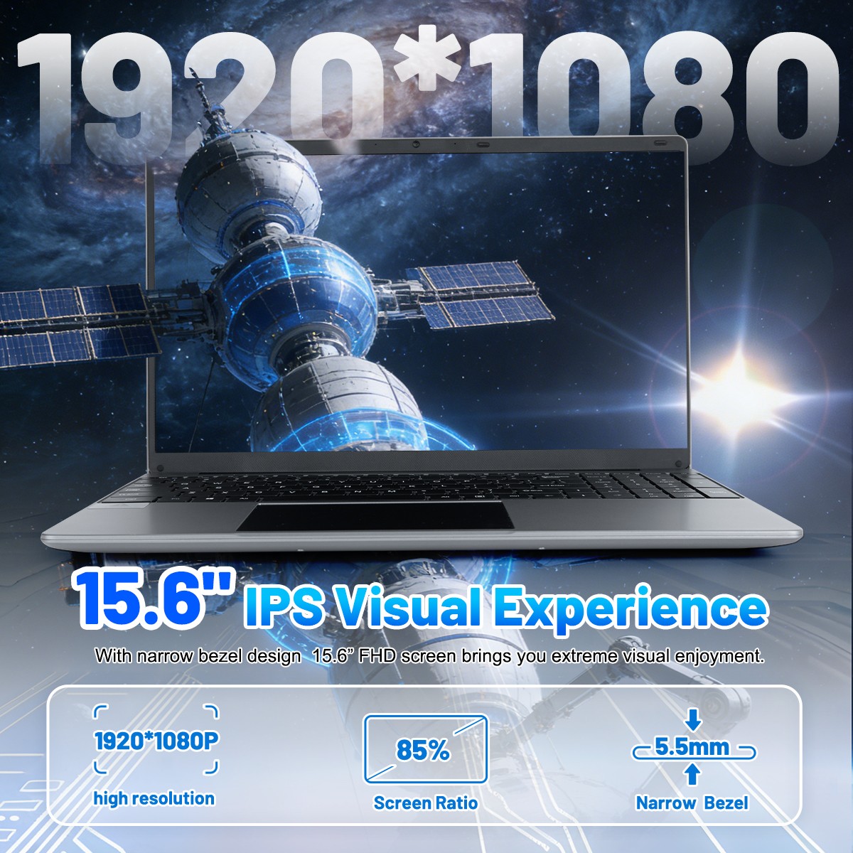 15.6 inch Laptop 16GB+512GB Windows 11 Computers WiFi Bluetooth 1920*1080 LP