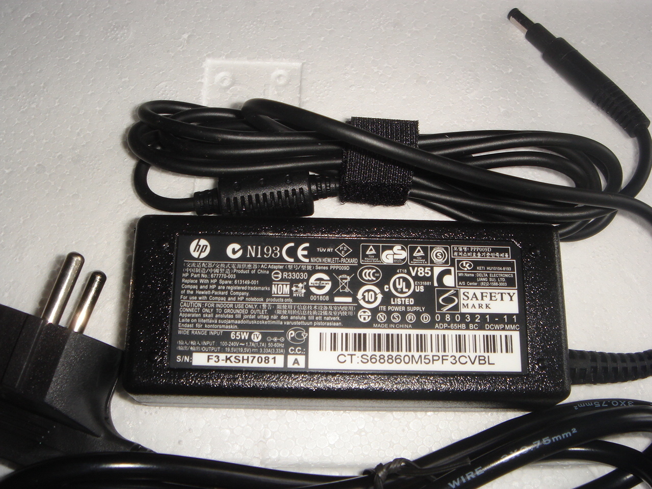 Power Supply HP ENVY 6 19.5V 3.33A 65W New in France