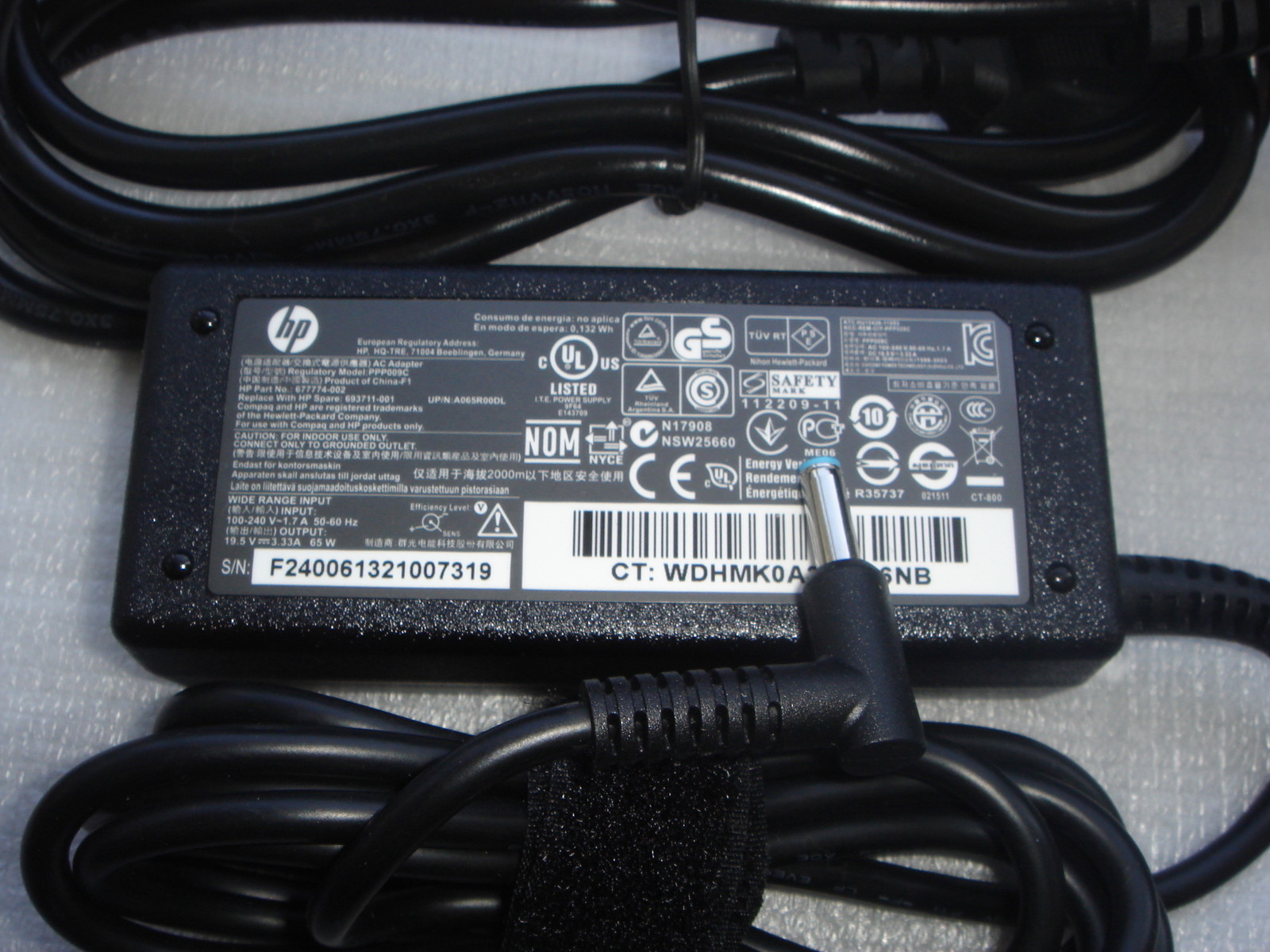 HP ENVY TouchSmart 65W Power Supply New