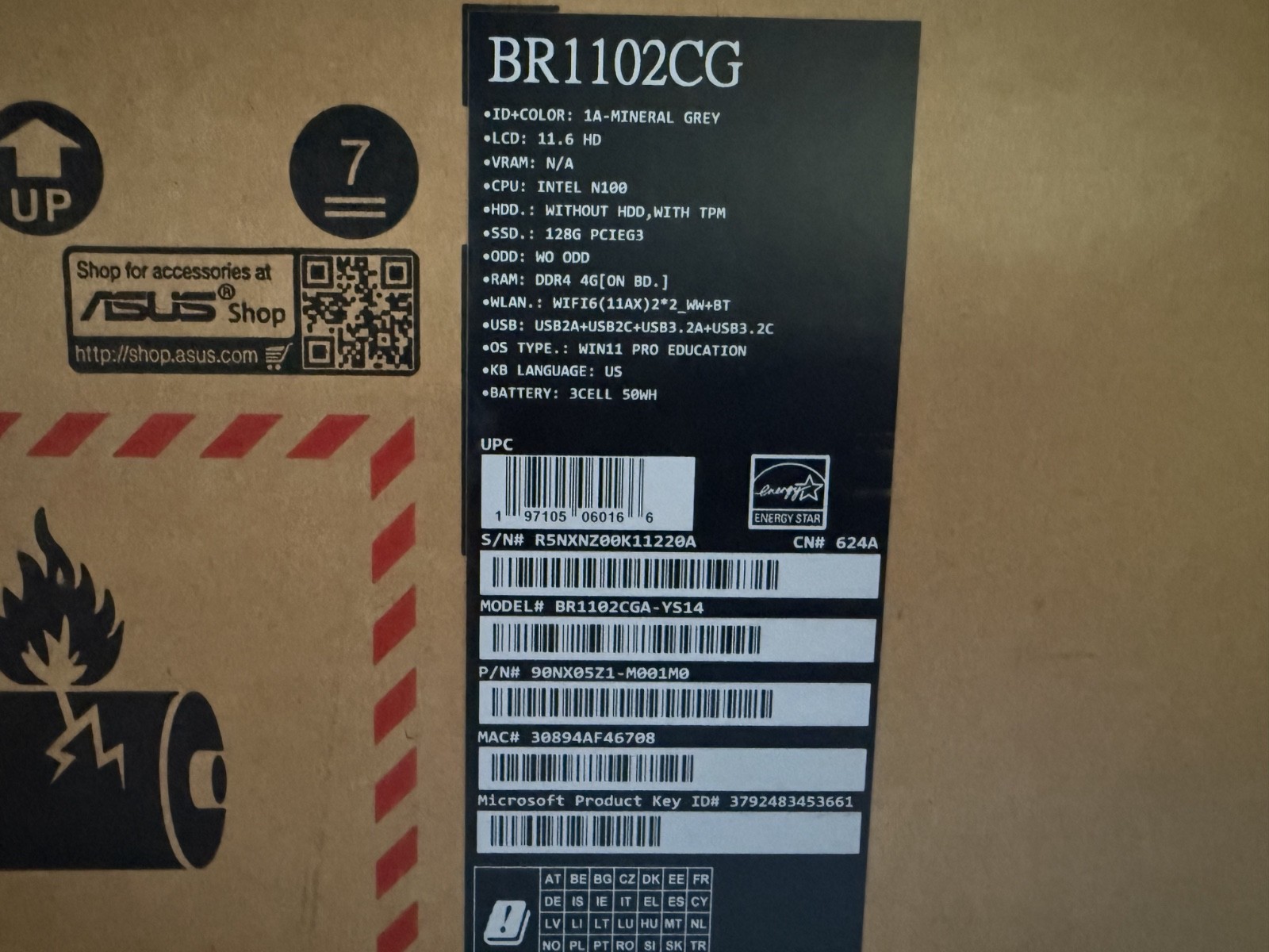 ASUS BR1102CGA YS14 – 180-Degree Hinge Design (Intel N-series – N100)
