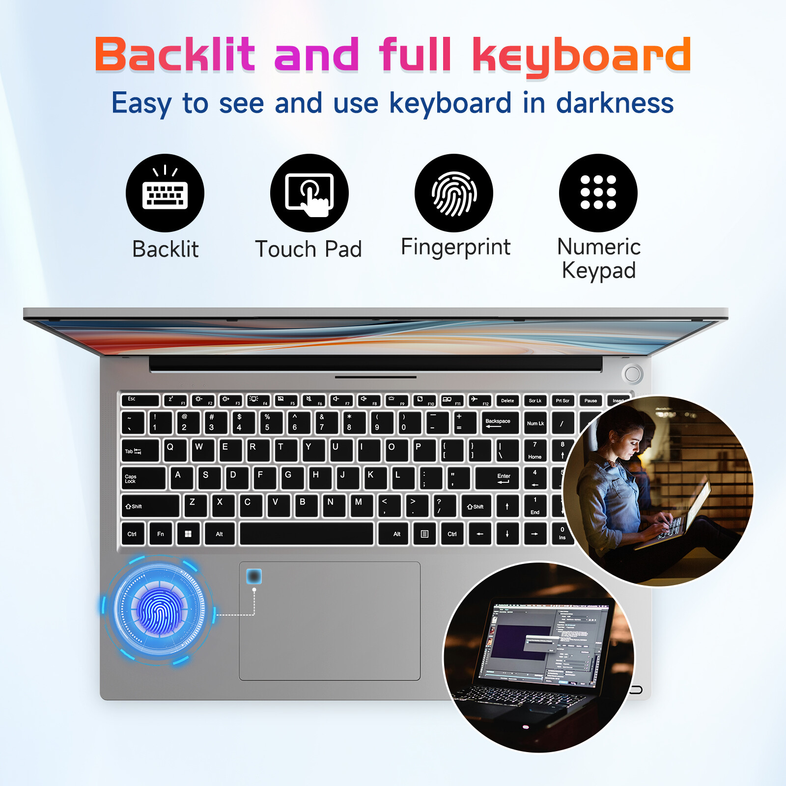 NIMO 17.3″ IPS FHD Laptop, Intel 6 Cores i3-1215U 8GB RAM 128GB SSD Up to 4.4GHz
