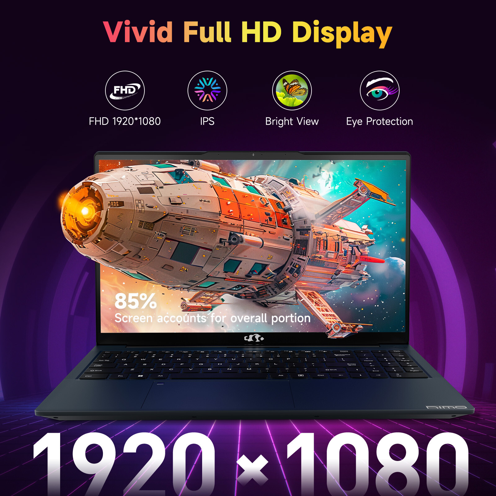 NIMO 15.6» IPS FHD Laptop, 16GB RAM 1TB SSD AMD Ryzen 5(Up to 3.7GHz) Computer
