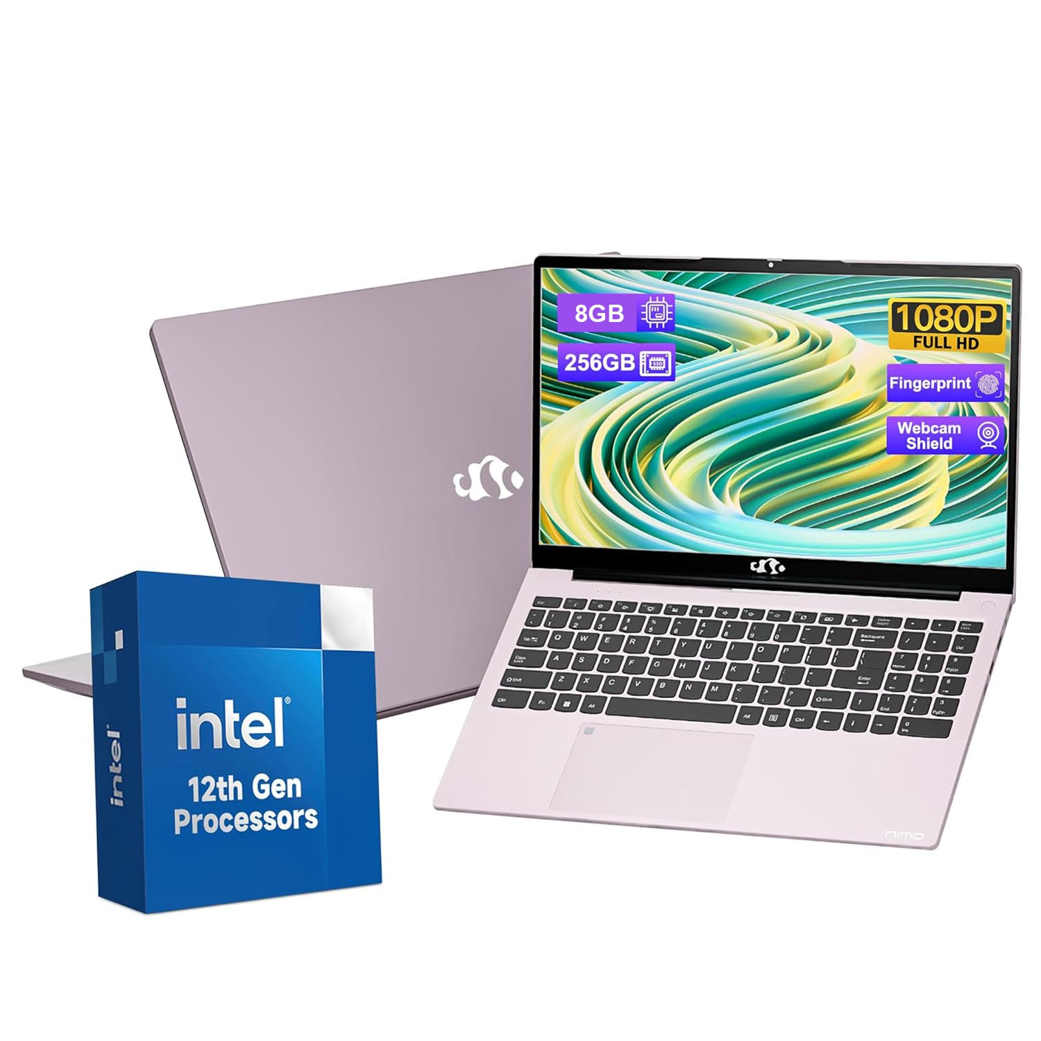 NIMO 15.6» FHD Laptop 8GB RAM 256GB SSD Intel Quad-Core N100 Backlit Keyboard