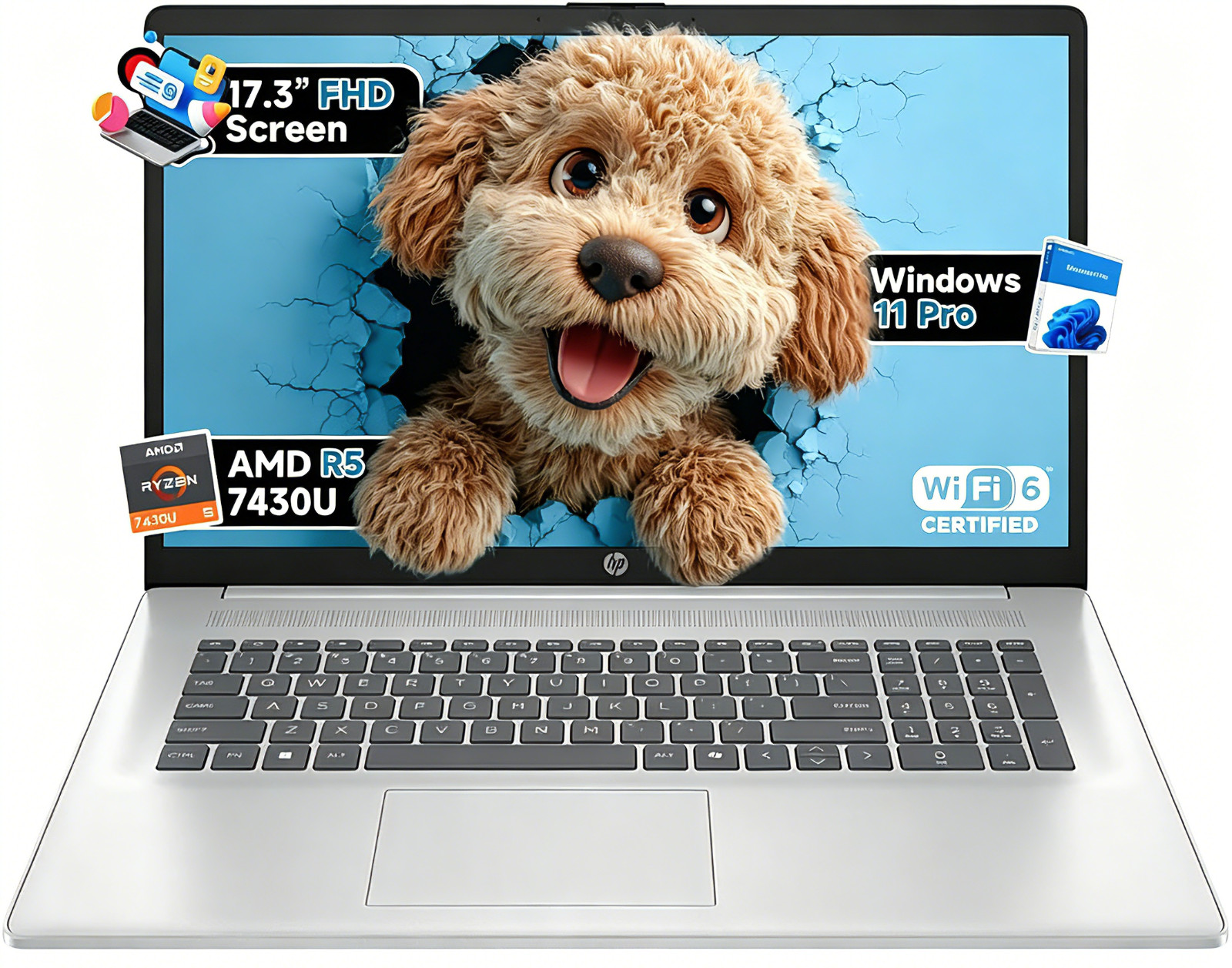 HP 17.3 » Laptop for Business AMD Ryzen 5 7430U Up to 64GB RAM 2TB SSD Win11P